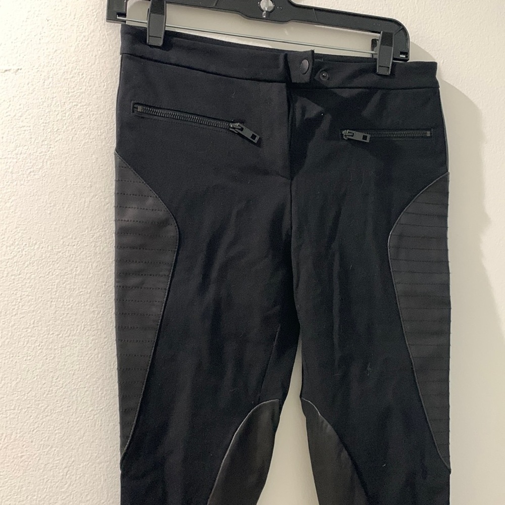 Rag and bone black Leather patch moto leggings